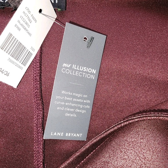 Women Lane Bryant Classic 3/4 Sleeve Crew Neck Scuba plum Top Size 34/36 NWT - Picture 4 of 6